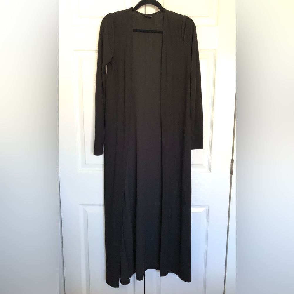 Blanc Black Midi Ribbed Jacket Size M